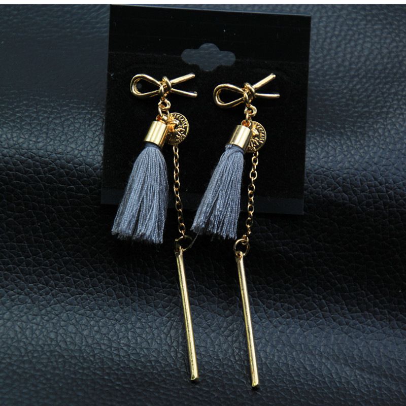 Women's Copper Ring Broken Tassel Ear Studs
