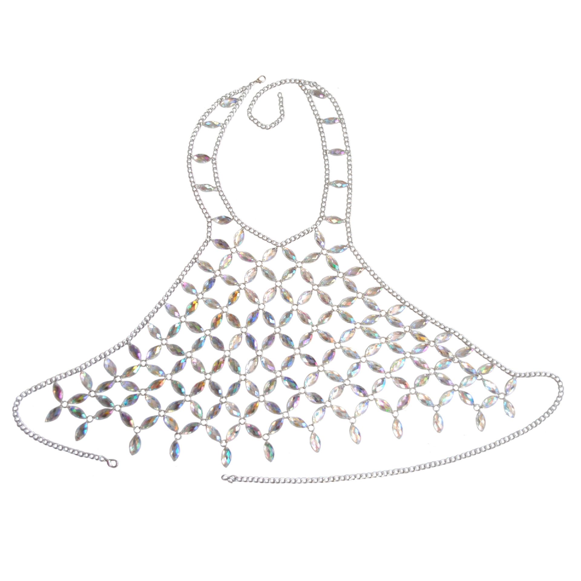 Colorful Acrylic Vest Multi Layer Pendant Body Dress Chain