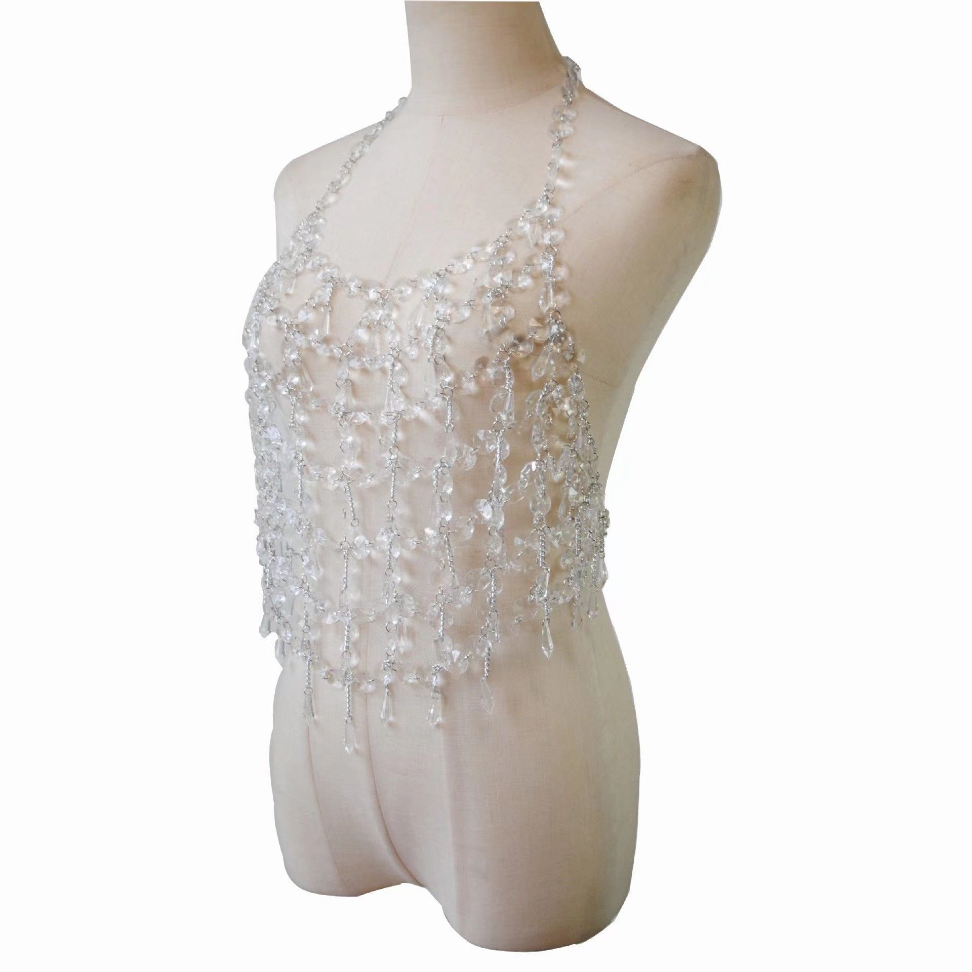 Cut-Out Sparkling Crystal Pendant Wrap Body Chain