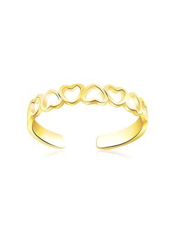 14k Yellow Gold Heart Toe Ring