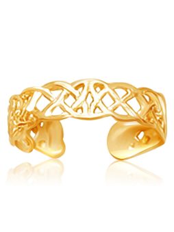 14k Yellow Gold Toe Ring in a Celtic Knot Style
